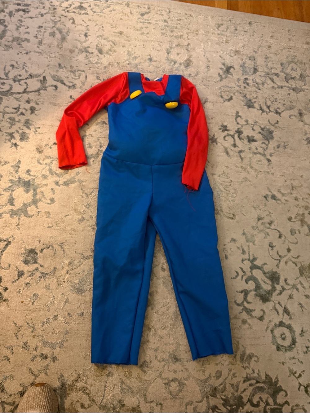 Kids Blue Overalls with Red Shirt - Classic Costume Style
